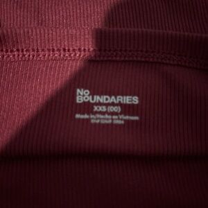 No Boundaries Deep Red Ribbed Top